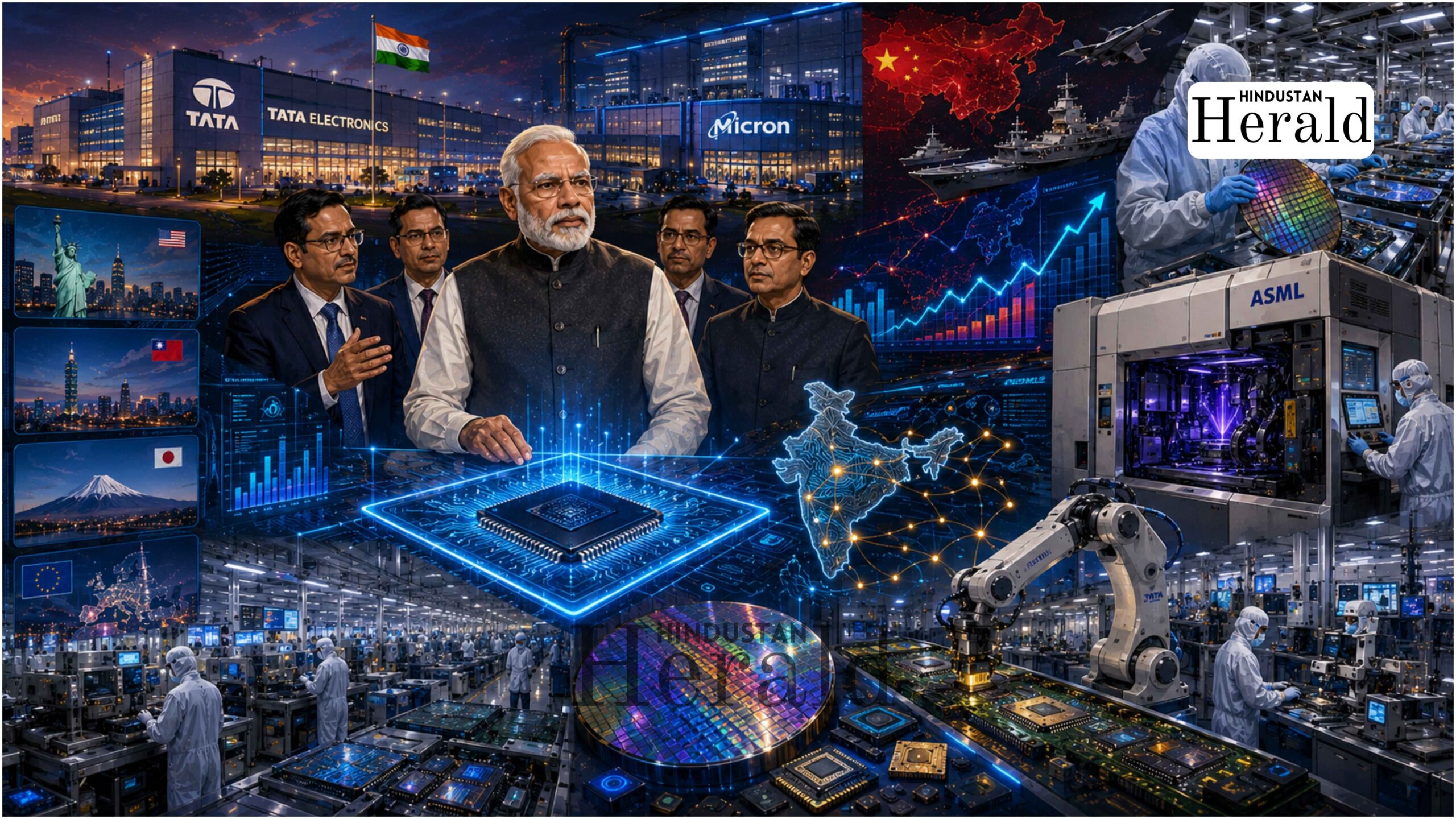 Semiconductor wafer representing India's chip manufacturing ambitions under the India Semiconductor Mission 2.0