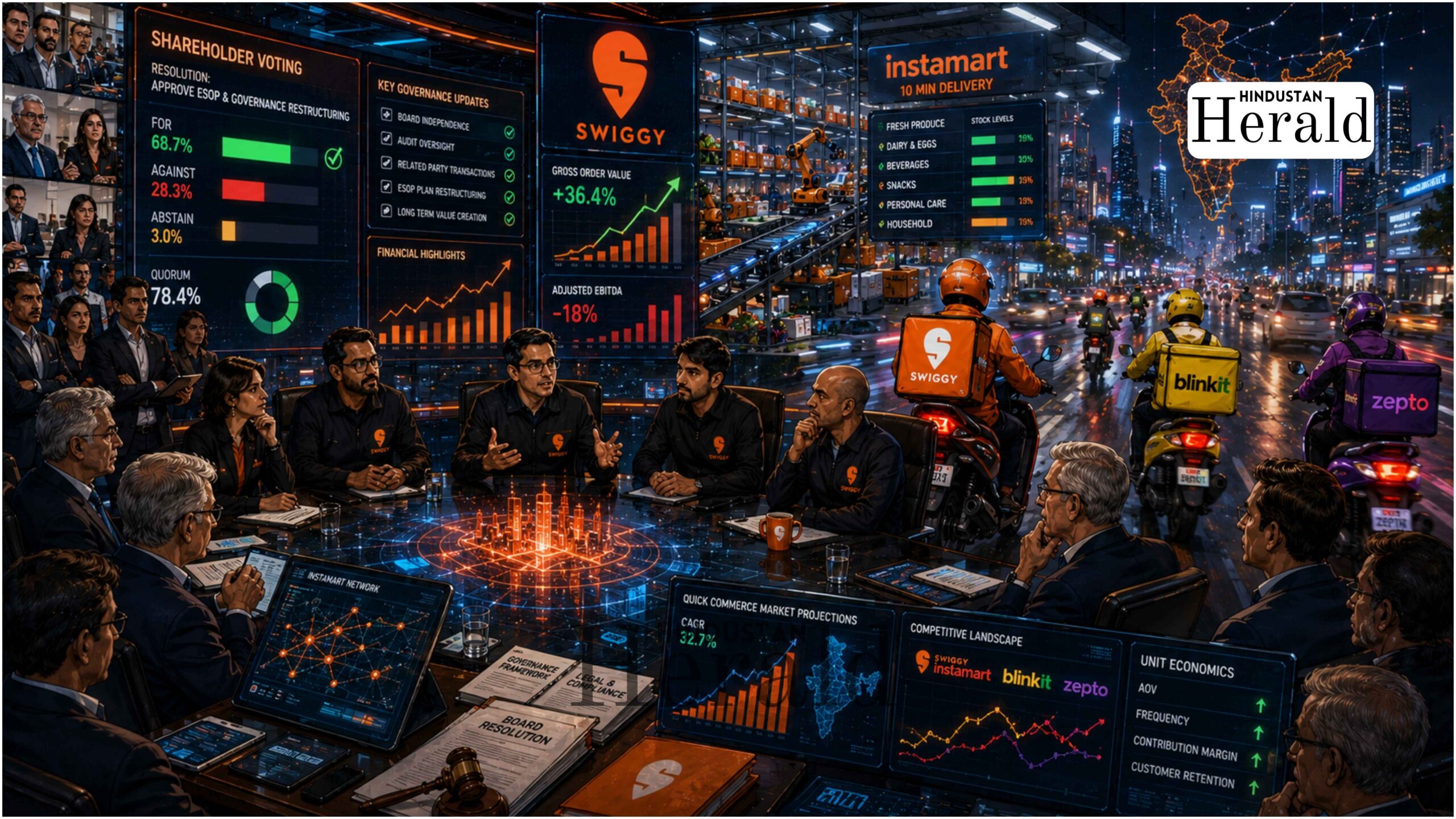 Swiggy shareholder vote fails as AoA amendment receives only 72.36% approval falling short of 75% threshold in May 2026 postal ballot