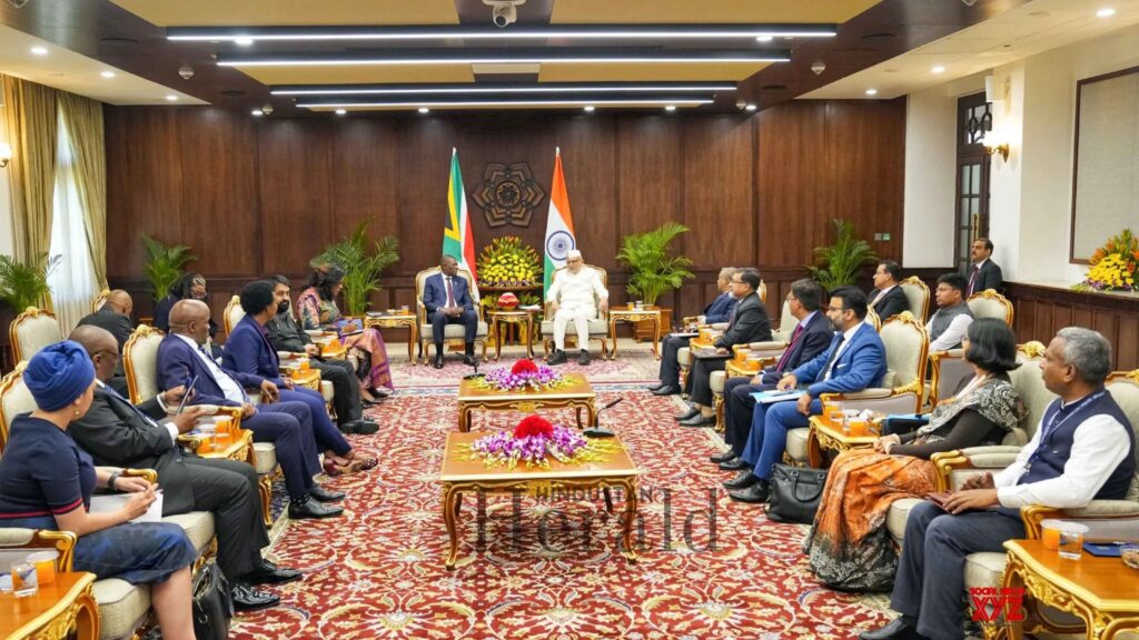 S.African Deputy President Mashatile meeting Vice President C.P. Radhakrishnan